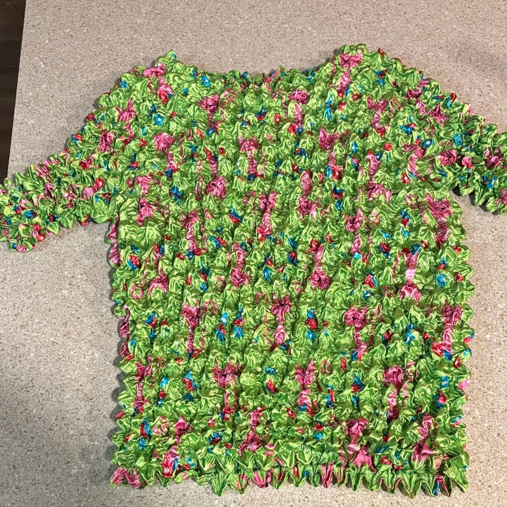 Vibrant Multicolor Scrunch Top